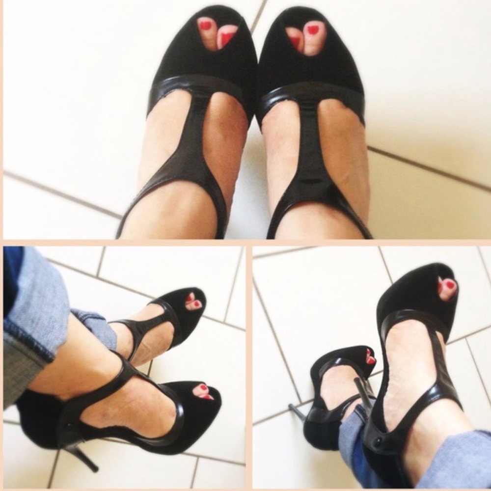 💯 L.A.M.B. | Platform Peep-Toe Pumps